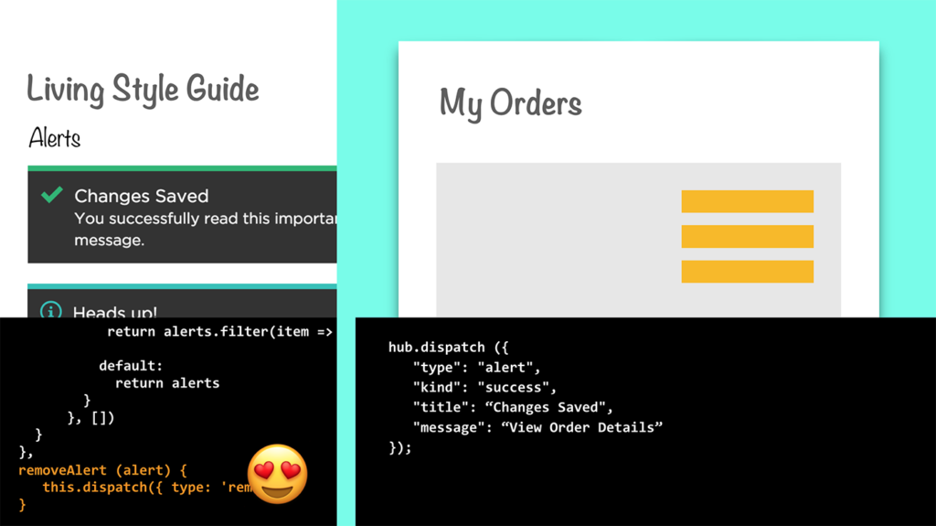 Example of moving the new code to the living style guide so that it can be reused