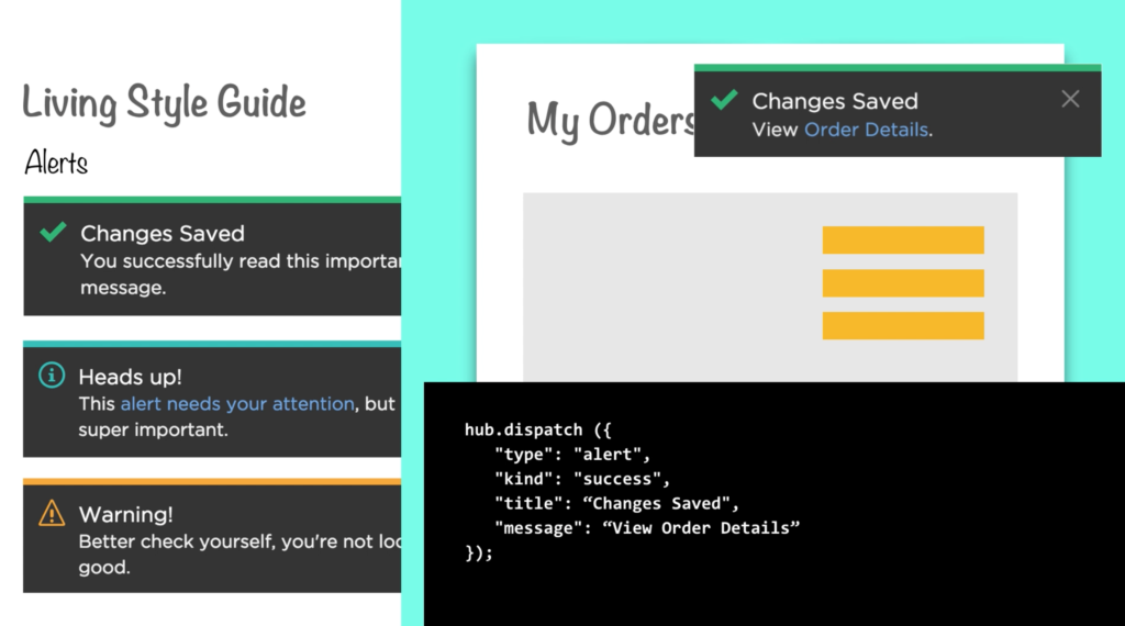 Example of using an alert component from the living style guide