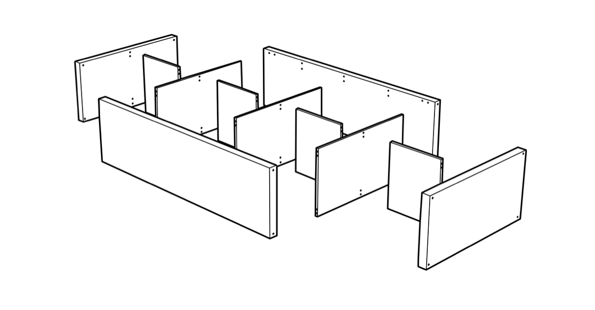 Example of the IKEA kalax cabinet modular design